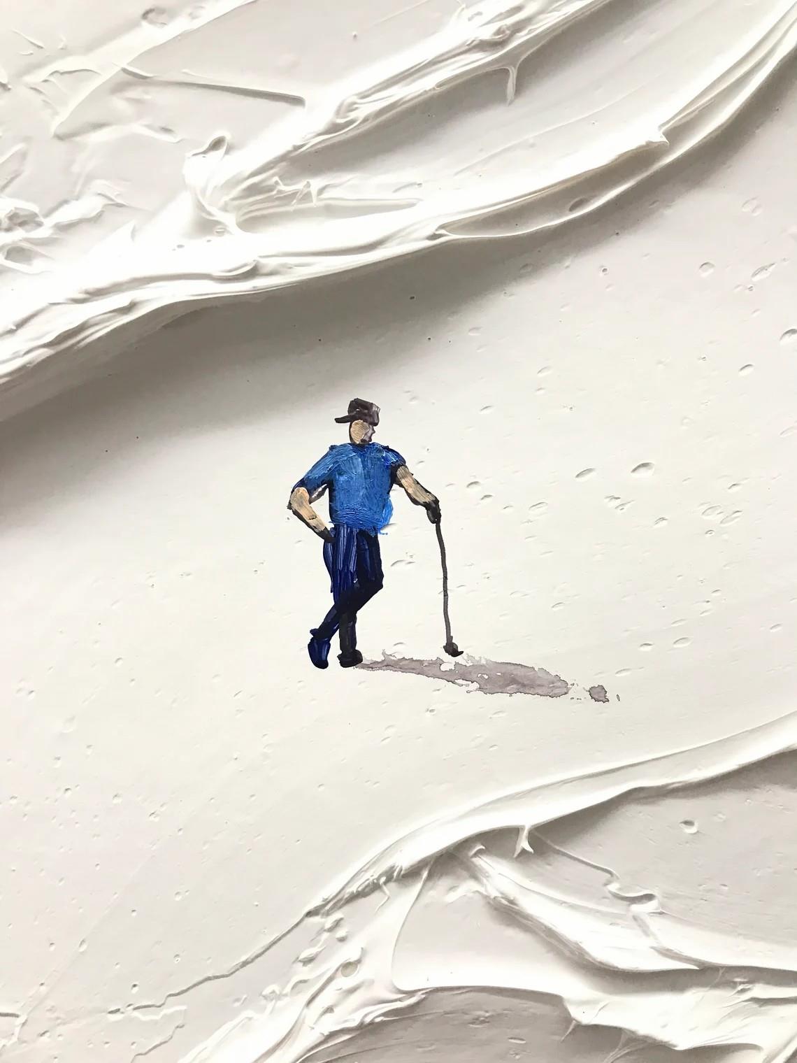 Golf Sport by Palettenmesser detail1 Wandkunst Minimalismus Ölgemälde
